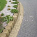 Minipalisady, obrzegowanie Meander 25 cm i 40 cm, kolor szary, grafitowy, czerwony, brązowy, pomarańczowy,  żółty, granit, trachit (szt.)