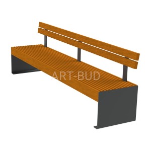 Ławka parkowa drewniano stalowa z oparciem 150 lub 180 cm Wooly