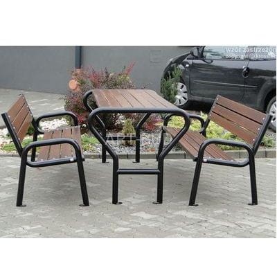 Zestaw mebli ogrodowych stalowo drewnianych Nr 26