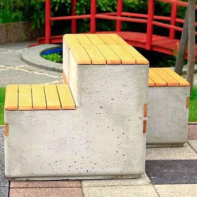 Siedzisko ławka betonowo drewniana Largo wysokość 70 cm 