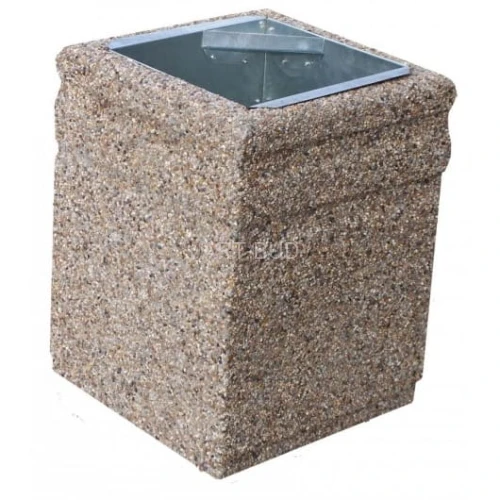 Kosz kwadratowy betonowy  z dwoma pasami 40 L 