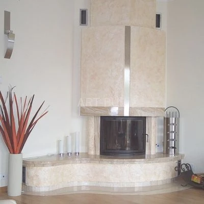 Wkład kominkowy powietrzny ARYSTO  A 20 szyba półokrągła  r=430, h= 510