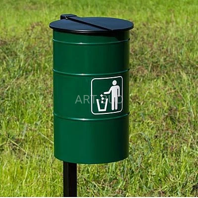 Kosz na śmieci miejski z pokrywą Rico