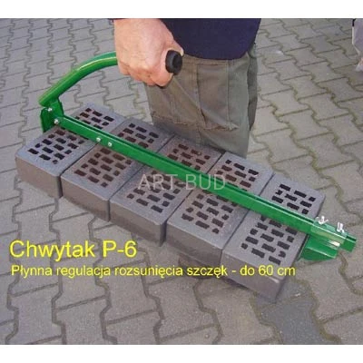 Chwytak P-5 i P-6 do przenoszenia kostki, cegły i bloczków betonowych