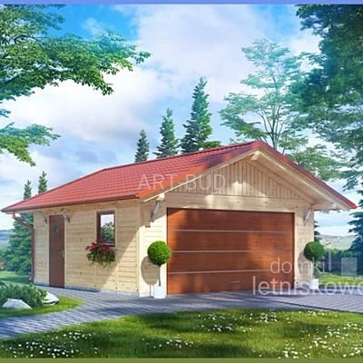 Drewniany garaż dwustanowiskowy F 34,8 m2