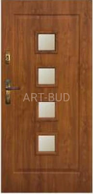 Drzwi stalowe KMT Plus 54 prawe, zewnętrzne tłoczenie Xs4 calvados