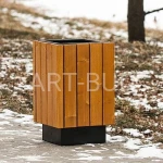 Kosz na śmieci parkowy 40 l stalowo drewniany Centurion