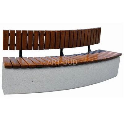 Ławka betonowa rogal z oparciem 230 cm