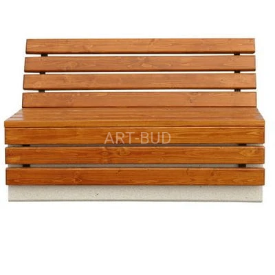 Ławka betonowa z siedziskiem i oparciem drewnianym 1,5 m  -  2 m