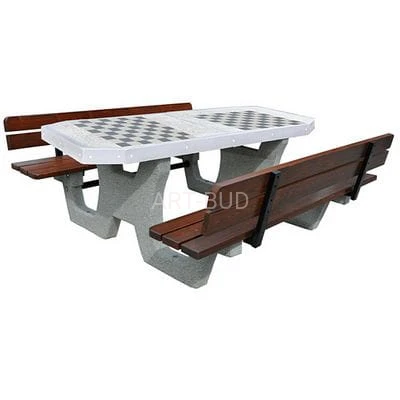 Stół betonowy do gry w szachy chińczyka siedziska z oparciem