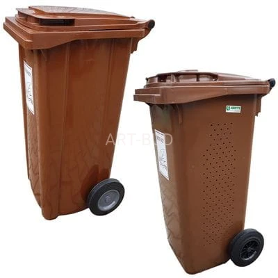 Pojemnik na bioodpady 120 L  z kółkami Premium