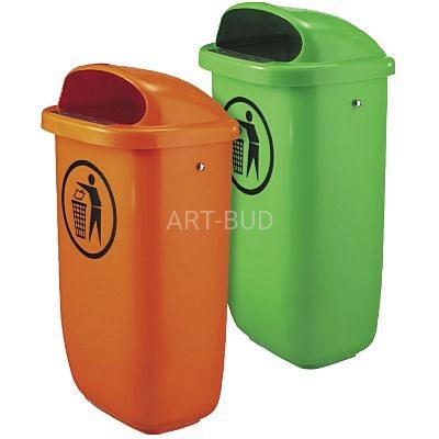 Uliczny kosz na śmieci DIN 50 L