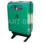 Kosz na śmieci wolnostojący z blachy ocynkowanej zamykany FOKA  50 L