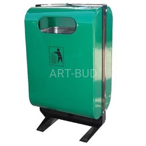 Kosz na śmieci wolnostojący z blachy ocynkowanej zamykany FOKA  50 L