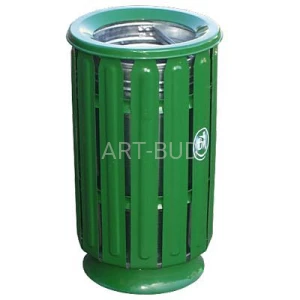 Kosz na śmieci miejski metalowy ocynkowany KROKUS 40L
