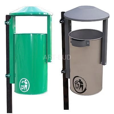 Kosz na śmieci z blachy ocynkowanej opróżniany przez obrót 40 L