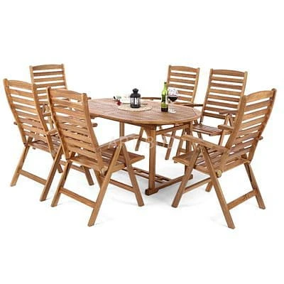 Zestaw mebli ogrodowych Akacja Oval 6+1 