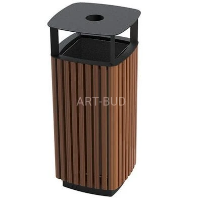 Kosz drewniano stalowy pojemność 60 l Nobilium