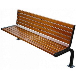 Ławka stalowa miejska z oparciem  150 - 180 cm Lux