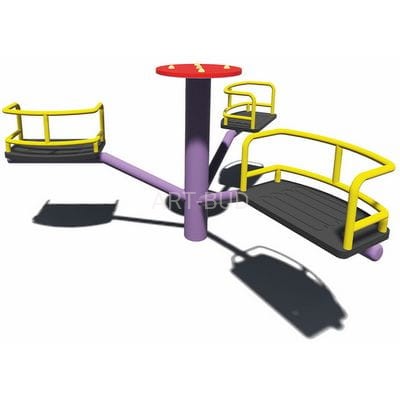 Karuzela trójramienna z siedziskami na plac zabaw 