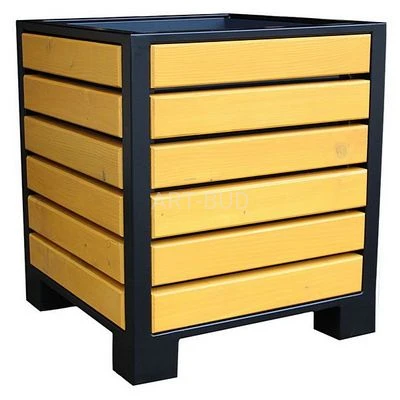 Donica miejska drewniano stalowa Lux