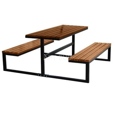 Ławostół stalowy z blatem drewnianym