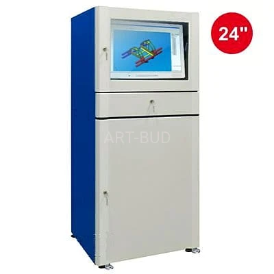 Metalowa szafa na komputer  HSC01- do monitora 24" standard RODO