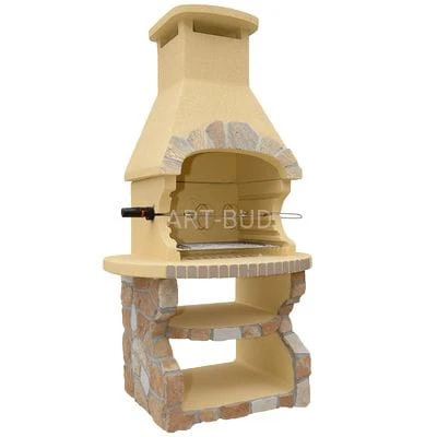 Kominek grill ogrodowy betonowy  BARBAKAN 1/3 piaskowiec lub 1/3 łupek szarogłazowy  ze zbrojonego betonu o zwiększonej wytrzymałości termicznej 