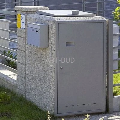 Obudowa pojemnika na odpady  120 L  drzwi aluminiowe w kolorach palety RAL lub drzwi drewniane lazura V33 