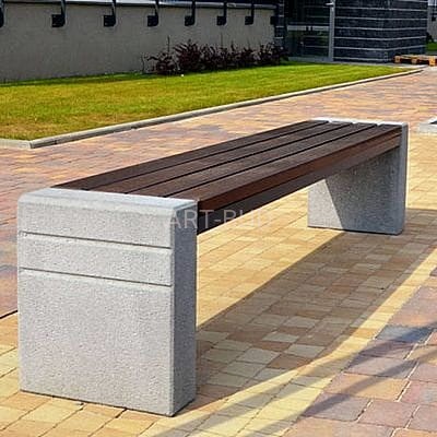 Ławka betonowa miejska bez oparcia kolekcja Brno kod  001317