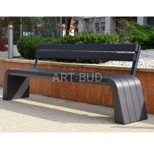 Ławka betonowo drewniana z oparciem kolekcja Vega