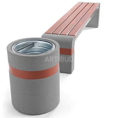 Kosz na śmieci betonowy uliczny kolekcja Genewa 