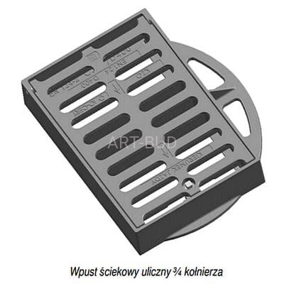 Wpust uliczny ściekowy klasa D400 korpus  H 115 /150 mm KZO