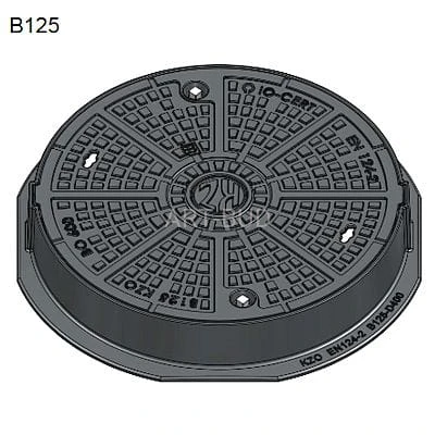 Włazy kanałowe żeliwne okrągłe BO 600 H45 klasy B125  KZO
