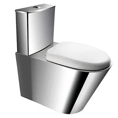 Kompakt WC stojący z deską PVC stal szlachetna matowa Faneco