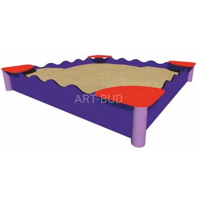 Piaskownica kwadratowa z HDPE PS-005 na plac zabaw