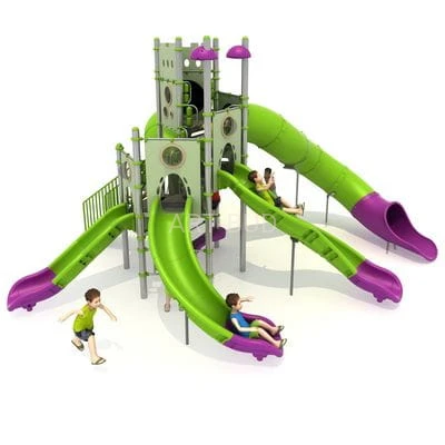 Zestaw zabawowy ze zjeżdżalniami na place zabaw 