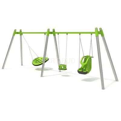 Huśtawka wahadłowa z dwoma siedziskami i bocianim gniazdem  