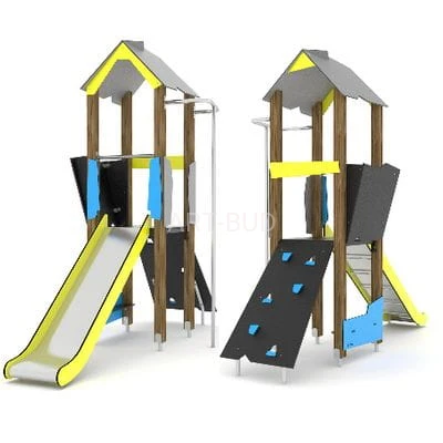 Plac zabaw zestaw zabawowy drewniany WOODEN wysokość 3,07 m