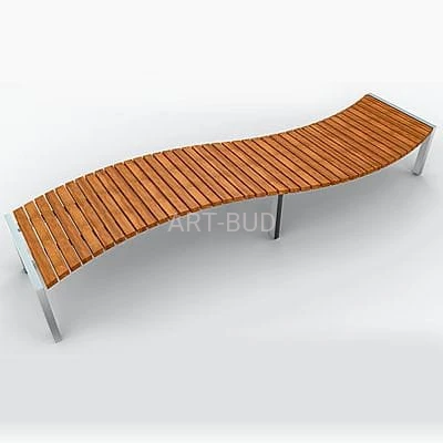 Ławka stalowa miejska parkowa bez oparcia falista  LA.12.22