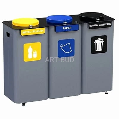 Pojemniki do segregacji śmieci modułowe  EKO z pokrywą