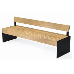 Ławka miejska z oparciem stalowo drewniana Monolit