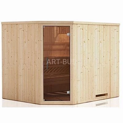 Sauna narożna fińska wewnętrzna  194 x 144 cm  4 osoby Megiw