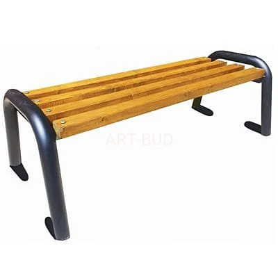 Ławka miejska stalowo drewniana 175 cm bez oparcia 