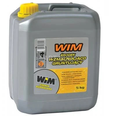 Preparat do gruntowania nadmiernie nasiąkliwych podłoży WIM ŚRODEK WZMACNIAJĄCO–GRUNTUJĄCY (opak. 5 kg)