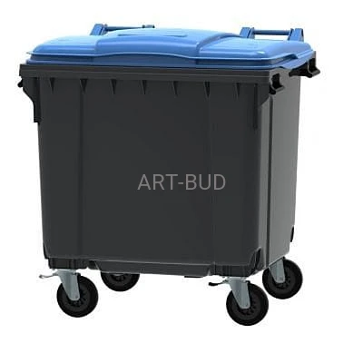 Pojemnik czterokołowy na odpady z płaską pokrywą 1100 DIN SL F