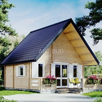 Drewniany domek letniskowy  Mars IV 25 + 13 m2