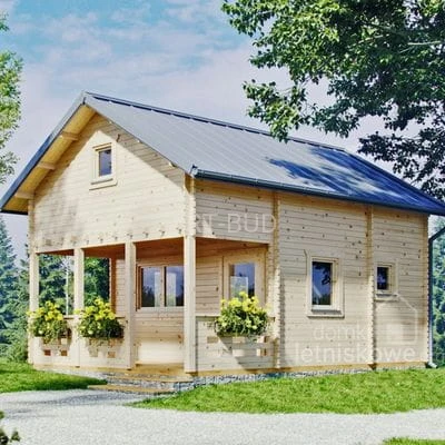 Drewniany domek letniskowy  Merkury II 55 + 10 m2