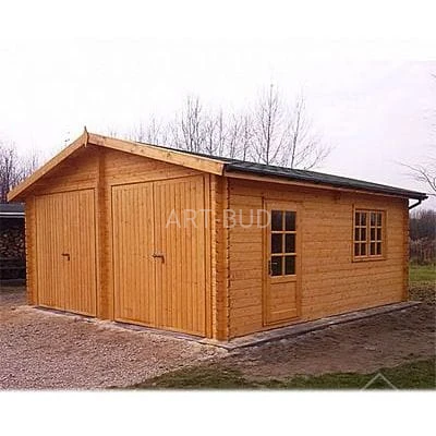 Drewniany garaż dwustanowiskowy E 32,6 m2