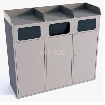 Kosz do segregacji Etna III 3x120l dla gastronomii I ocynkowany malowany